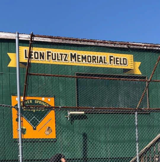 Picture of the sign announcing the Leon Fultz Memorial Field